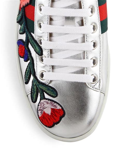 gucci metallic floral sneakers|Gucci ace sneakers price increase.